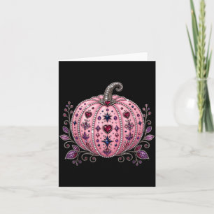 Bedazzled Gemstone Pumpkin Elegance Halloween Card
