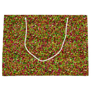Bedazzled Sparkles-Pink-Green-GIFT BAG L