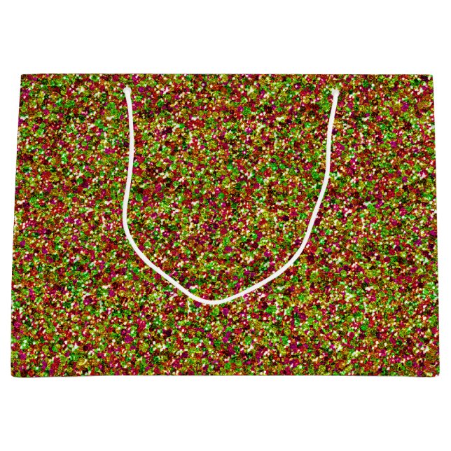 Bedazzled Sparkles-Pink-Green-GIFT BAG L (Front)