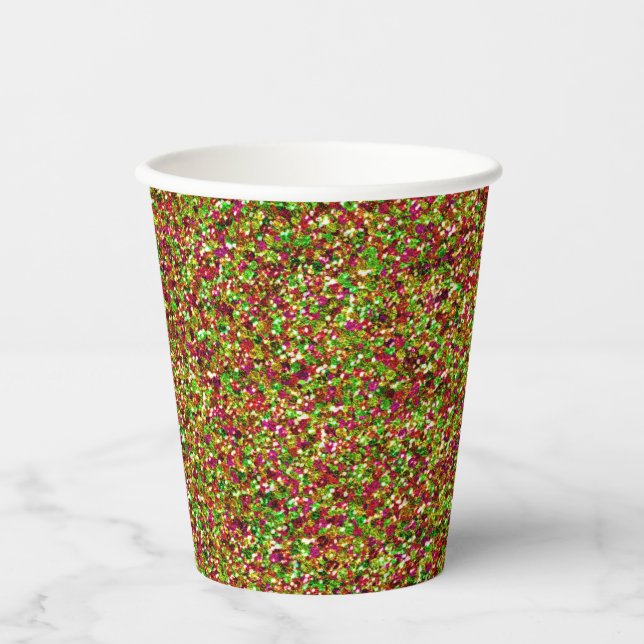 Bedazzled Sparkles,Pink-Green-PAPER CUPS (Front)