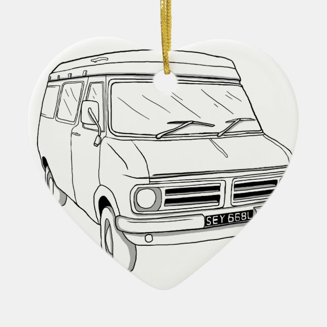 Bedford CF1 Ceramic Tree Decoration (Front)