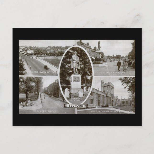 Bedford, England UK Vintage Postcard (Front)