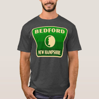 Bedford New Hampshire Retro Badge Green T-Shirt