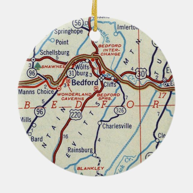 Bedford PA Ceramic Tree Decoration (Back)