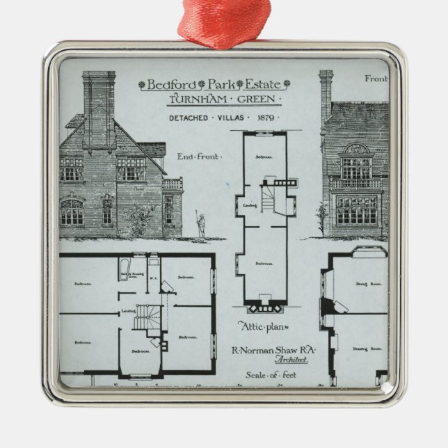 Bedford Park Estate Metal Tree Decoration (Front)