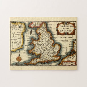 Bedfordshire County England Antique John Speed Map Jigsaw Puzzle