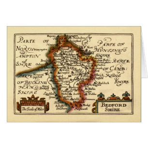 Bedfordshire County Map, England