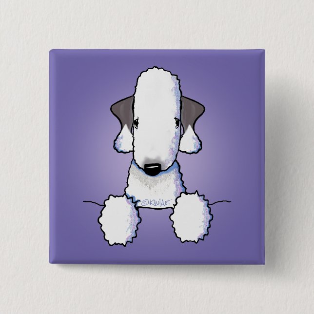 Bedlington Terrier  15 Cm Square Badge (Front)