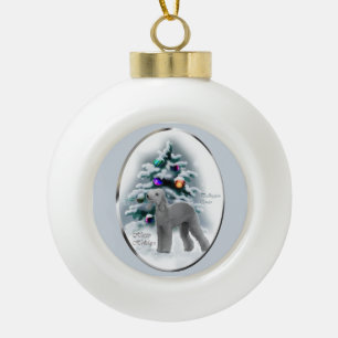 Bedlington Terrier Christmas Ceramic Ball Christmas Ornament