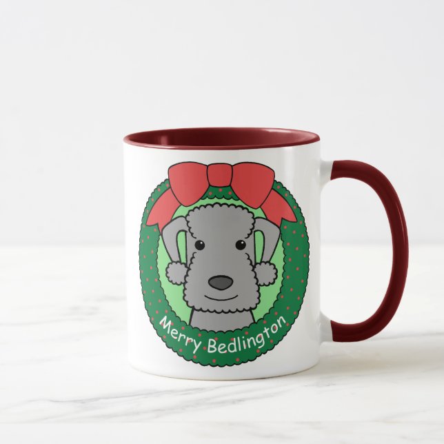 Bedlington Terrier Christmas Mug (Right)