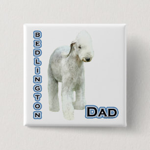 Bedlington Terrier Dad 4 - Button