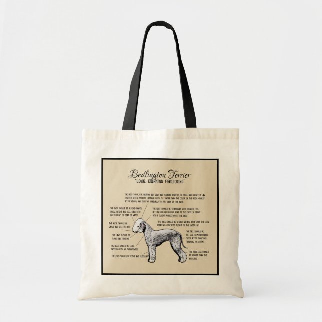 Bedlington Terrier Diagram Tote Bag (Front)