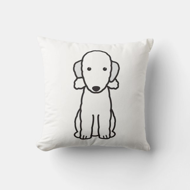 Bedlington Terrier Dog Cartoon Cushion (Front)