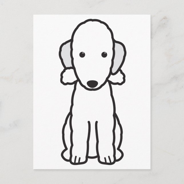 Bedlington Terrier Dog Cartoon Postcard (Front)