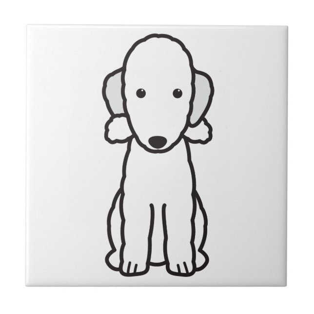 Bedlington Terrier Dog Cartoon Tile (Front)