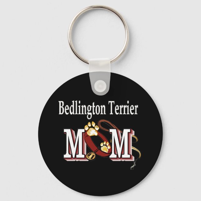Bedlington Terrier Dog MOM Key Ring (Front)