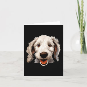Bedlington Terrier Dog Mum Dad Peeking Puppy Card