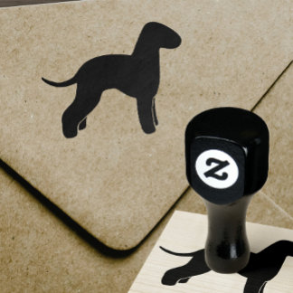 Bedlington Terrier Dog Silhouette Rubber Stamp