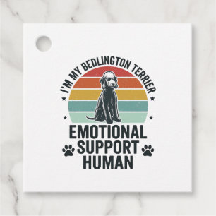 Bedlington Terrier Emotional Support Human Vintage Favour Tags