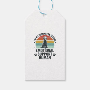 Bedlington Terrier Emotional Support Human Vintage Gift Tags