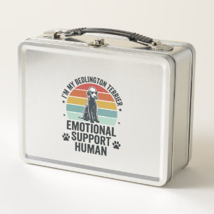 Bedlington Terrier Emotional Support Human Vintage Metal Lunch Box