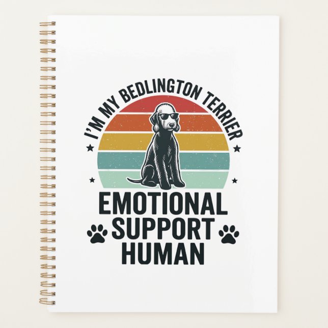 Bedlington Terrier Emotional Support Human Vintage Planner (Front)