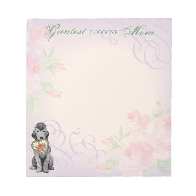 Bedlington Terrier Heart Mom Notepad (Front)