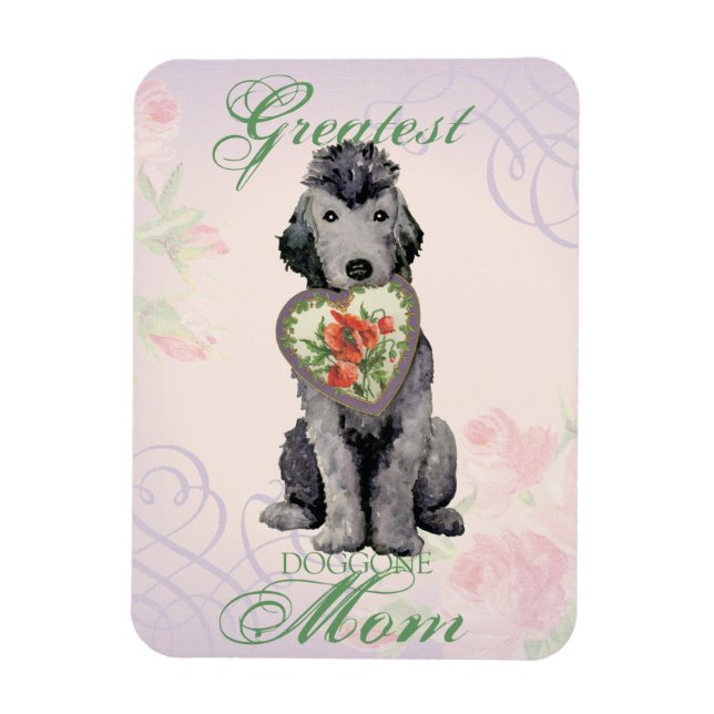 Bedlington Terrier Heart Mum Magnet (Vertical)