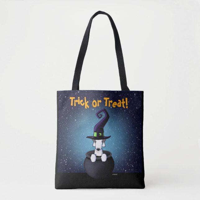 Bedlington Terrier KiniArt Halloween Tote Bag (Front)