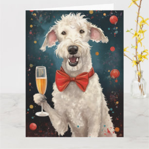 Bedlington Terrier New Year Card
