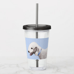 Bedlington Terrier Painting - Original Dog Art Acrylic Tumbler