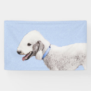 Bedlington Terrier Painting - Original Dog Art Banner