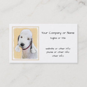 Bedlington Terrier Painting - Original Dog Art Business Card