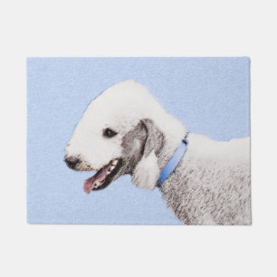 Bedlington Terrier Painting - Original Dog Art Doormat