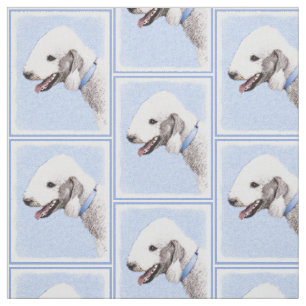 Bedlington Terrier Painting - Original Dog Art Fabric