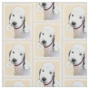 Bedlington Terrier Painting - Original Dog Art Fabric