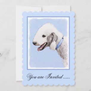 Bedlington Terrier Painting - Original Dog Art Invitation