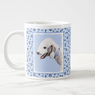 Bedlington Terrier Painting - Original Dog Art Large Coffee Mug