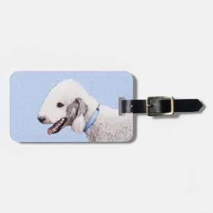 Bedlington Terrier Painting - Original Dog Art Luggage Tag