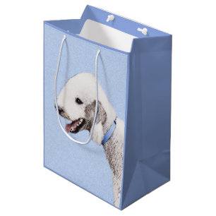 Bedlington Terrier Painting - Original Dog Art Medium Gift Bag