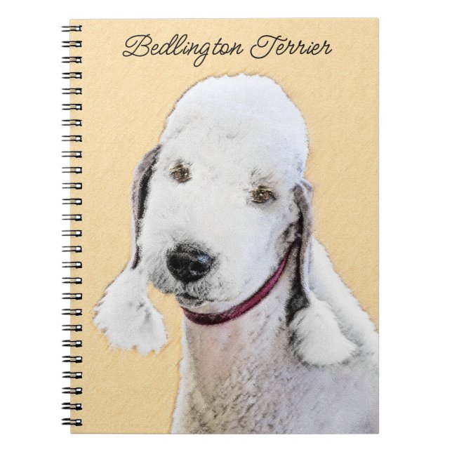 Bedlington Terrier Painting - Original Dog Art Notebook (Front)