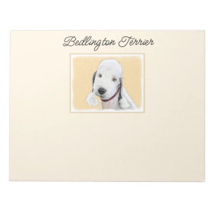 Bedlington Terrier Painting - Original Dog Art Notepad