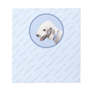 Bedlington Terrier Painting - Original Dog Art Notepad