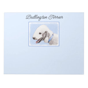 Bedlington Terrier Painting - Original Dog Art Notepad
