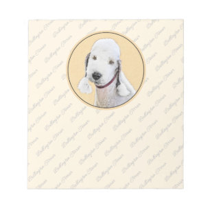 Bedlington Terrier Painting - Original Dog Art Notepad