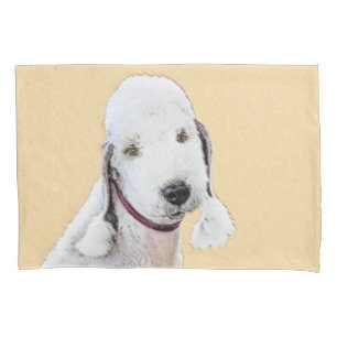 Bedlington Terrier Painting - Original Dog Art Pillowcase