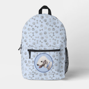 Bedlington Terrier Painting - Original Dog Art Printed Backpack