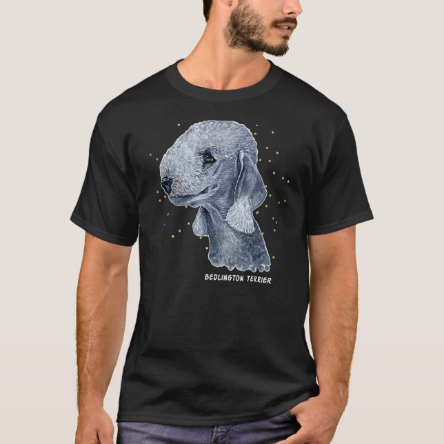 Bedlington Terrier Portrait 4 Pet Bedlington Dog O T-Shirt (Front)