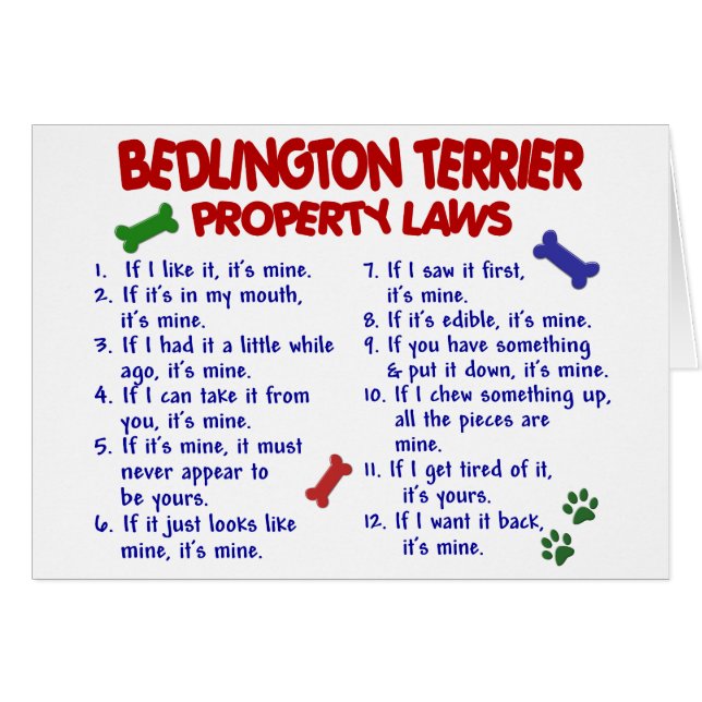 BEDLINGTON TERRIER Property Laws 2 (Front Horizontal)