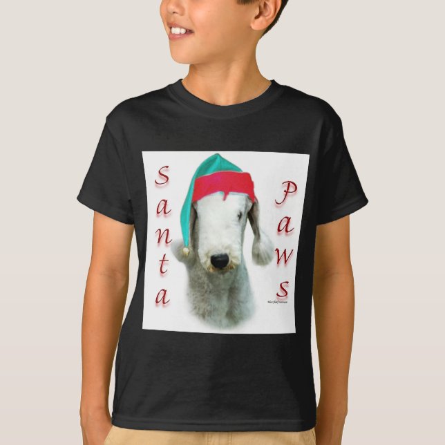 Bedlington Terrier Santa Paws T-Shirt (Front)